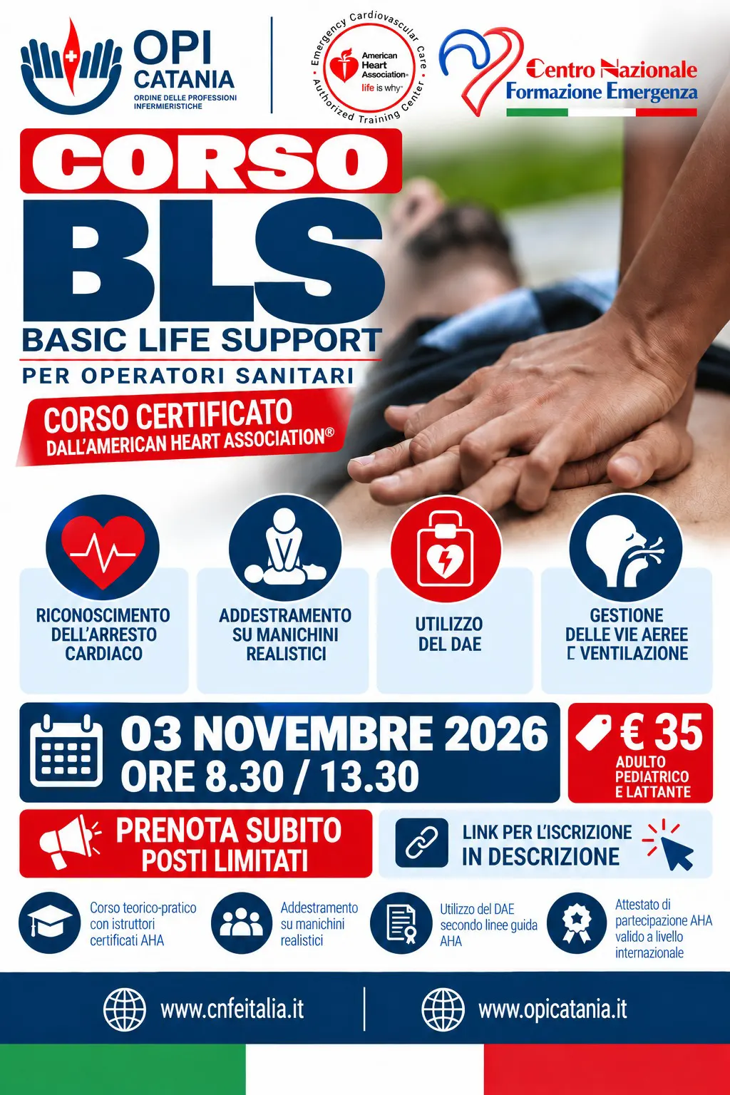 Locandina Corso BLS - Novembre 2026